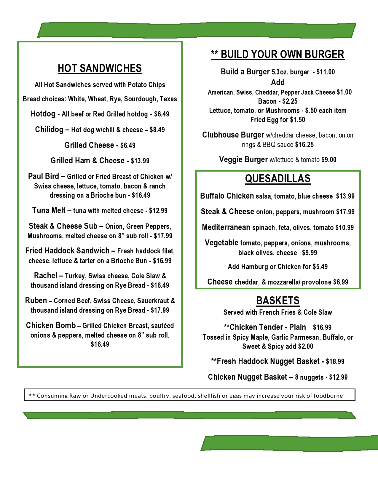 Lunch menu · 2